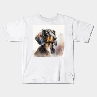 Dachshund Watercolour Style Painting Kids T-Shirt